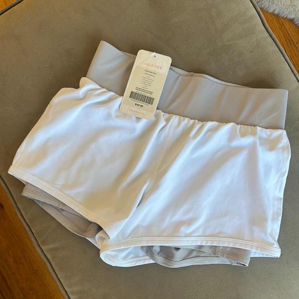 Fabletics Women's White and Gray Shorts